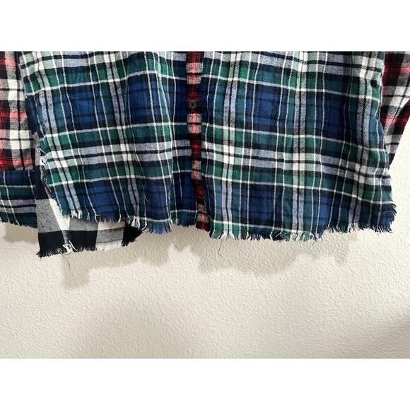 Zara Man Button Up Long Sleeved Elbow Patchwork Collared shirt plaid Men Size M - Picture 8 of 8